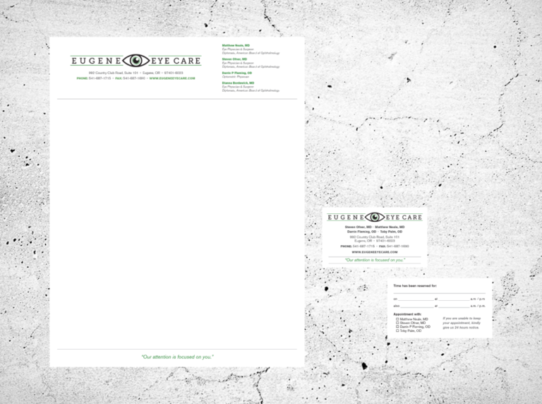 Eugene Eye Care Corporate Branding KUHN Design Group